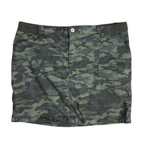 Lee Riders Mini Skirt Camo Midrise Size 16 Cotton Stretch Green
